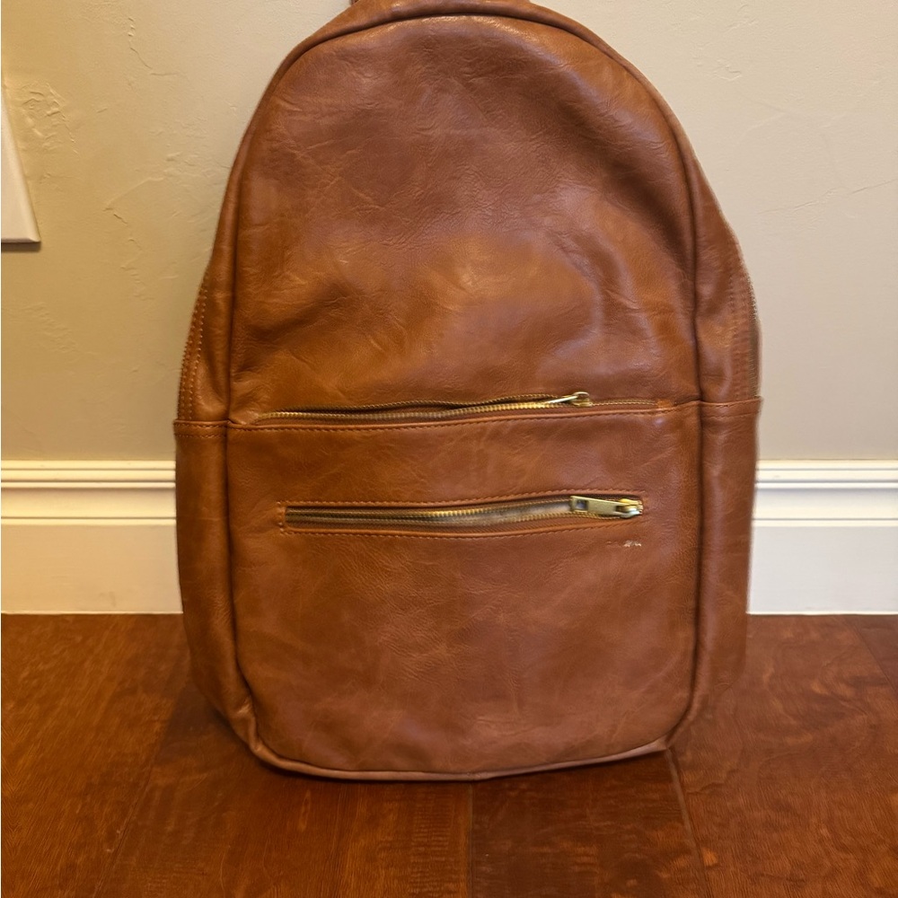 Fawn Design Brown Baby Bag with Classic Shape and Supple Vegan Leather